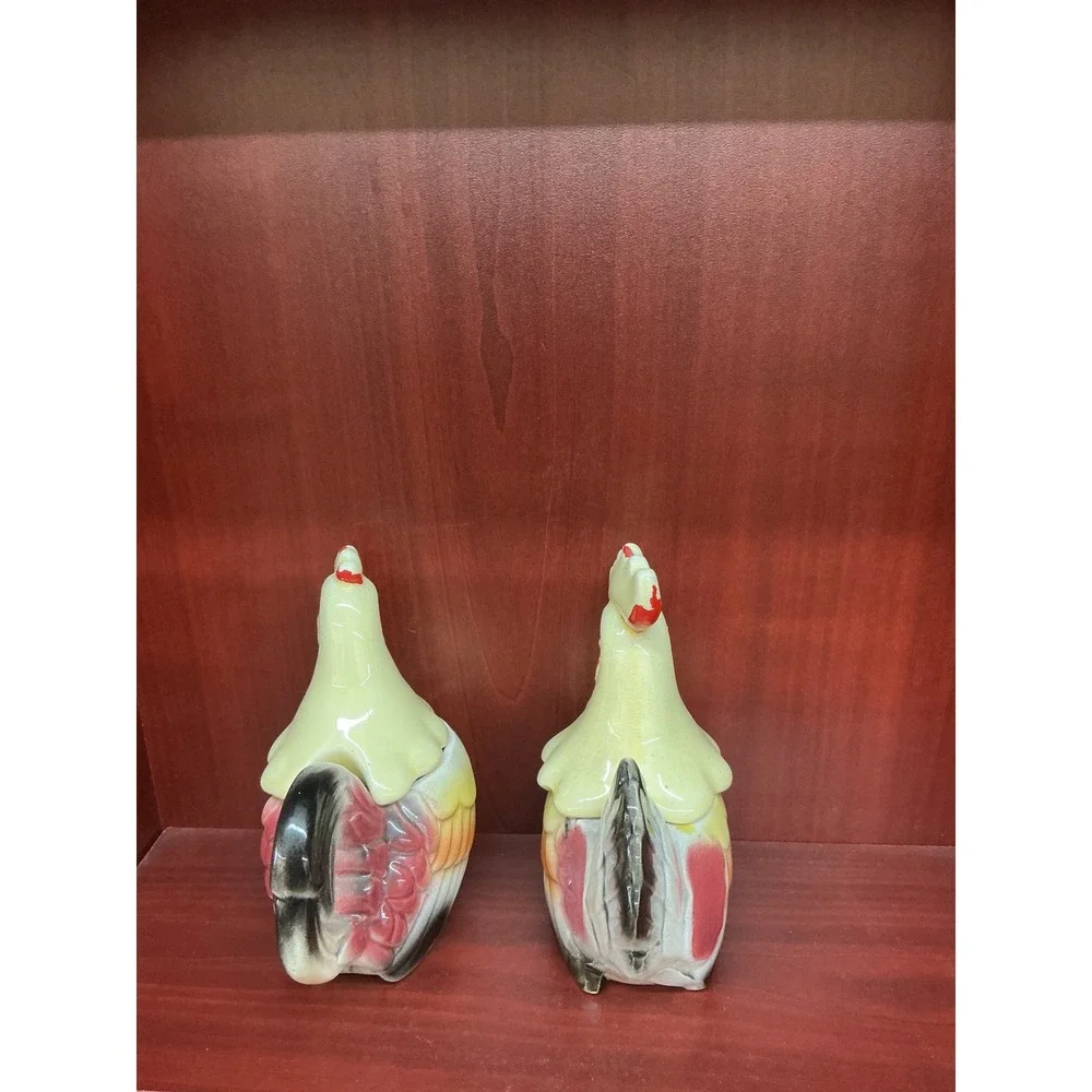 Vintage Rooster Hen Salt Pepper Shakers Sugar/Creamer Ceramic Made in‎ Japan